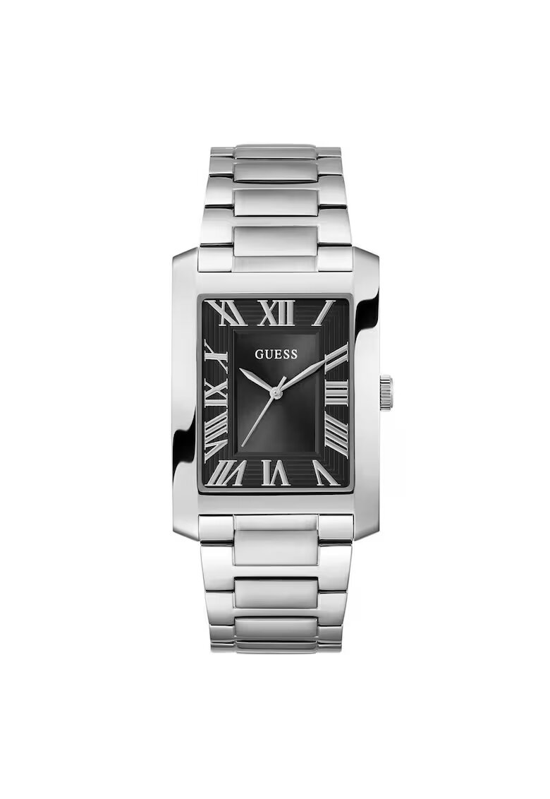 Guess Ceas barbatesc GW0896G1 - Quartz - 34mm - negru - curea din otel argintie