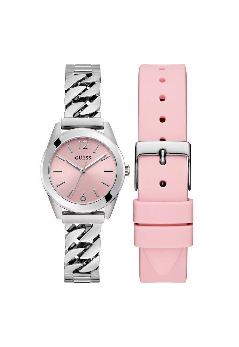 Guess Ceas dama GW0845L1 - otel - argintiu/roz - 31-34 mm - mecanism quartz - rezistent la apa 3 ATM