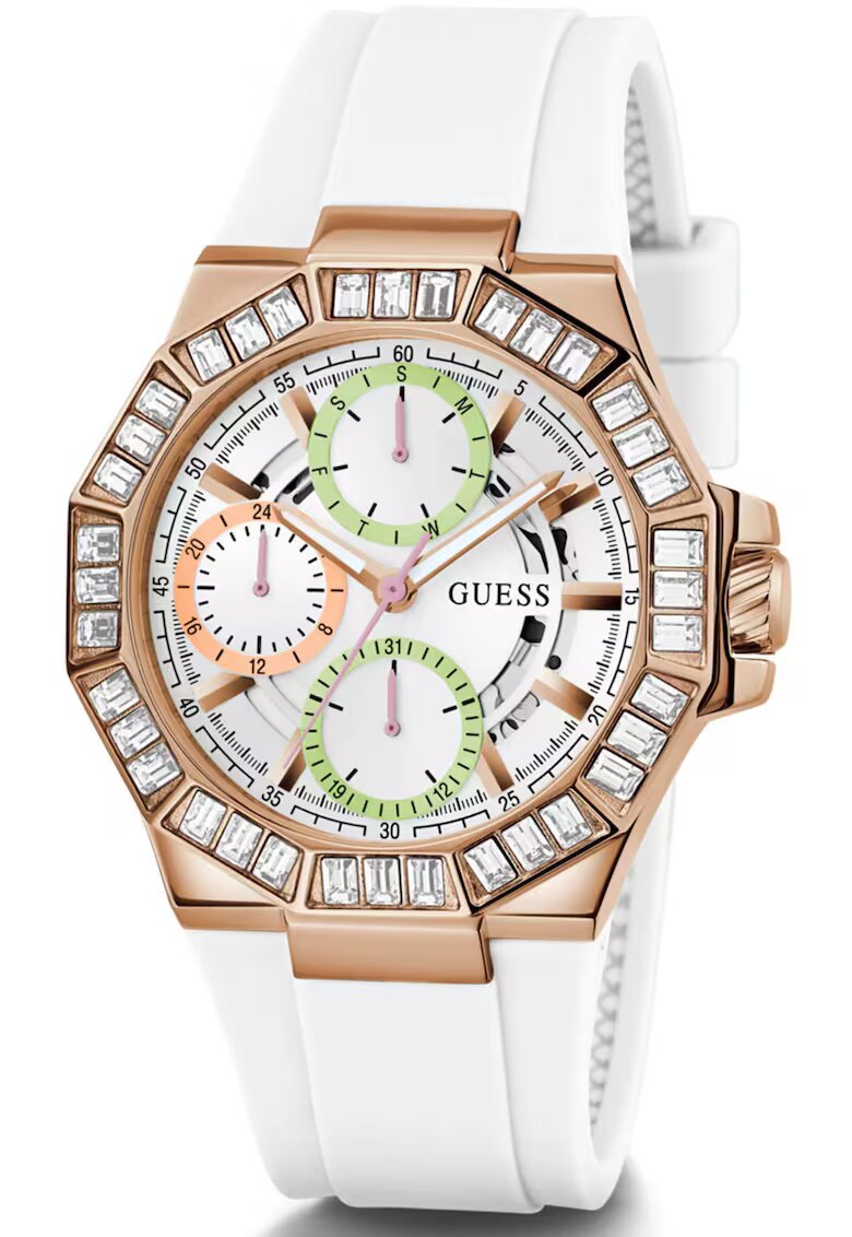 Guess Ceas de dama carcasa de 39 mm - curea din Silicon rezistenta la apa 5 ATM - GW0695L3