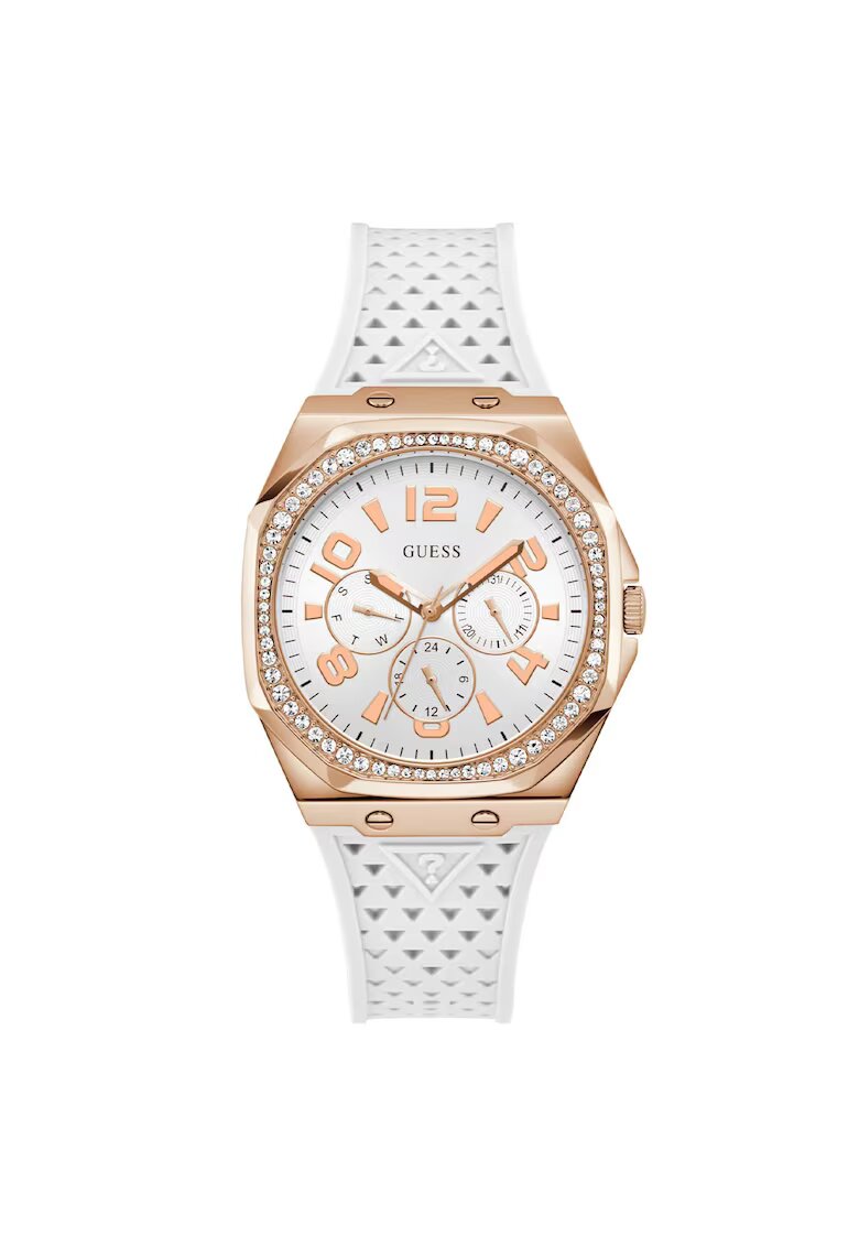 Guess Ceas de dama carcasa de 40 mm - curea din Silicon rezistenta la apa 3 ATM - GW0694L3