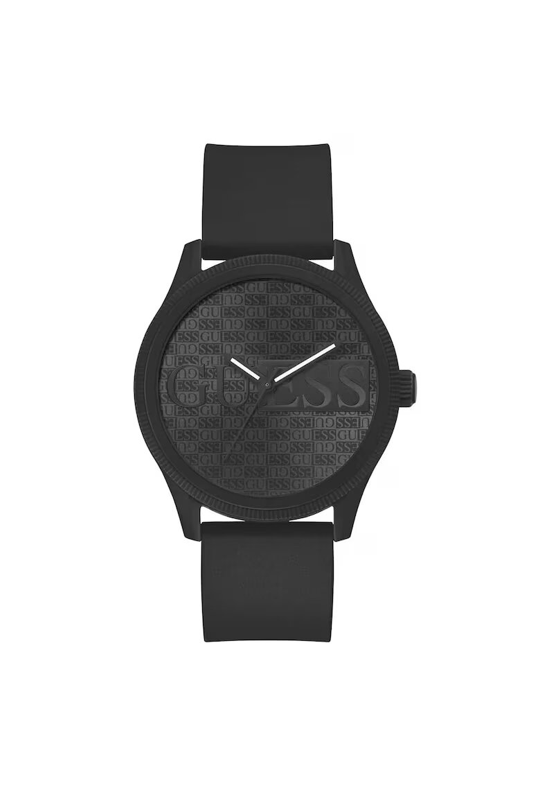 Guess Ceas sportiv barbati model GW0780G3 - curea silicon neagra - carcasa silicon 45mm - rezistent la apa 3 ATM
