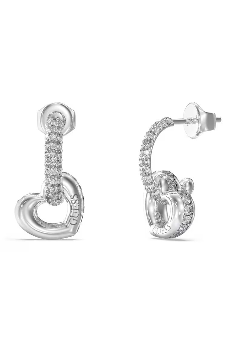 Guess Cercei in forma de semicerc cu cristale - Argintiu