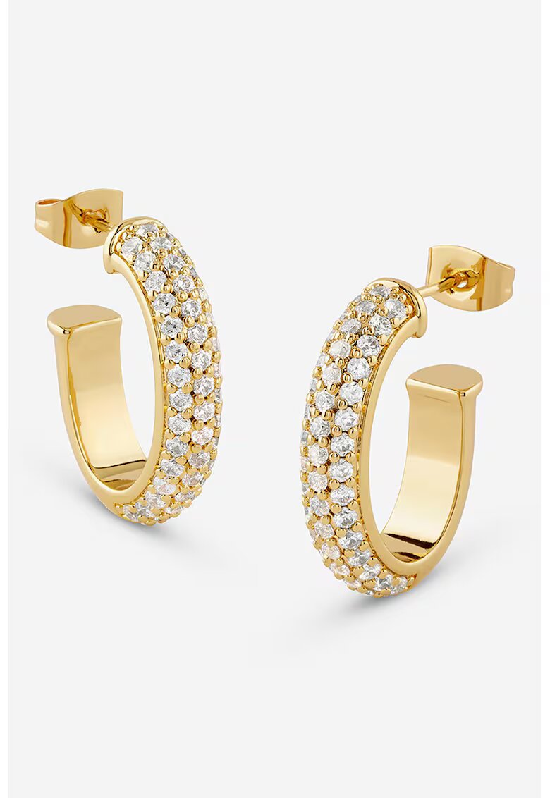 Guess Cercei rotunzi cu zirconia - Auriu