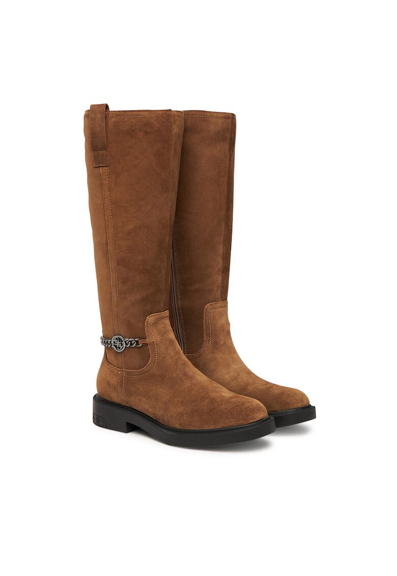 Guess Cizme dama FLFYN2 LEA11 - Piele naturala - Maro