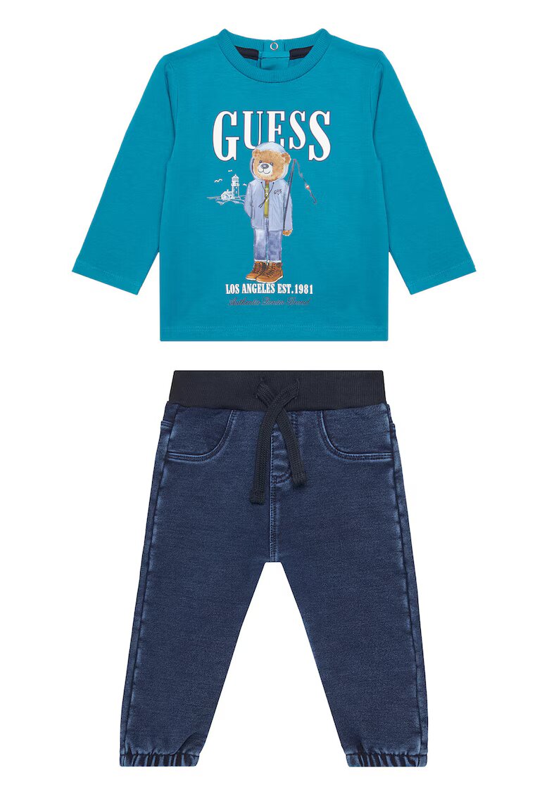 Guess Compleu copii - bluza si pantaloni - albastru/bleumarin