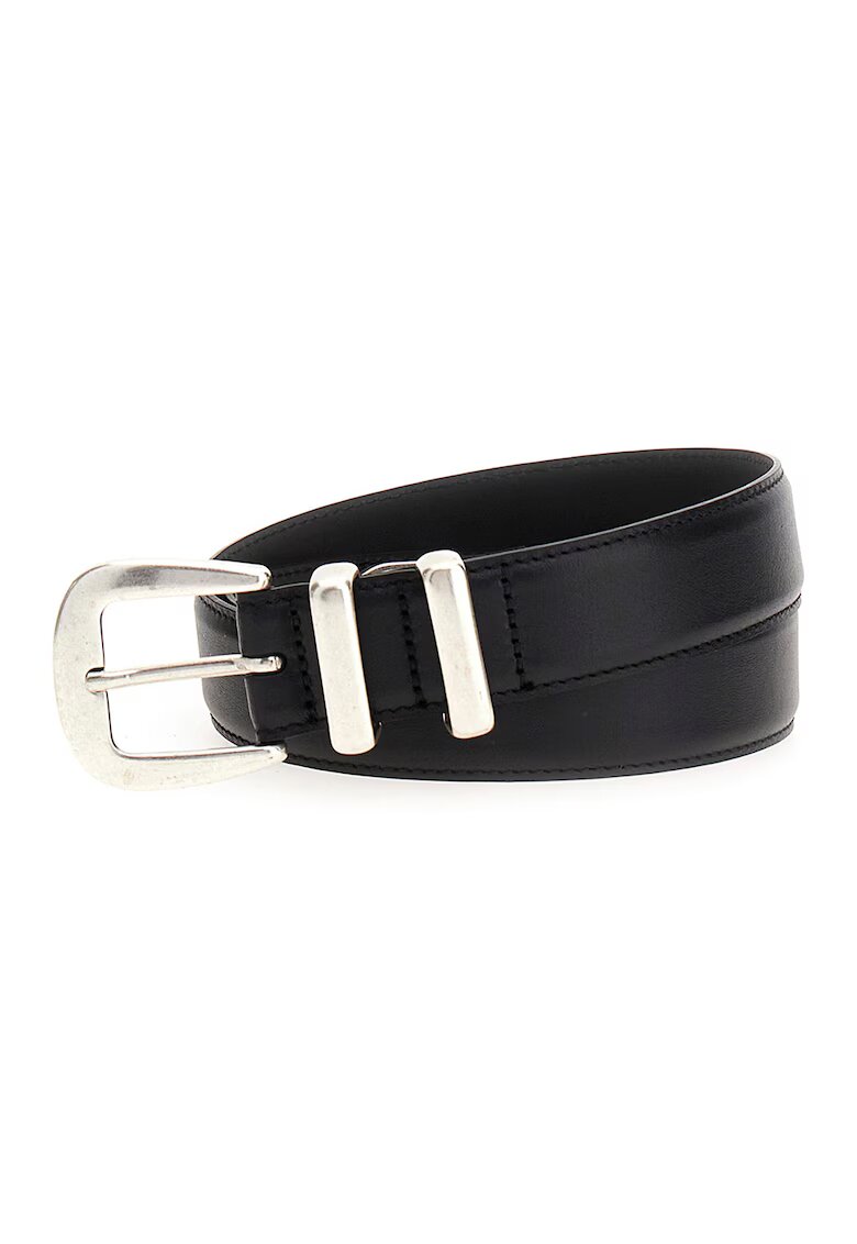 Guess Curea din piele cu model uni - Negru