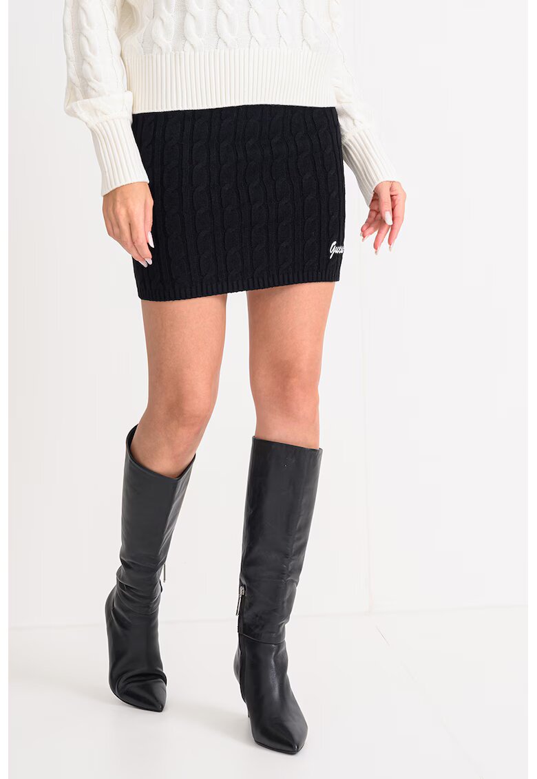 Guess Fusta cu model torsade - Negru