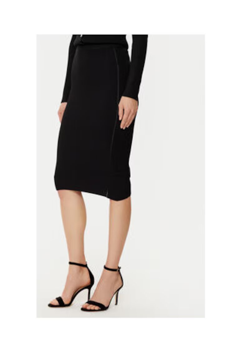 Guess Fusta midi din jerseu cu aspect striat