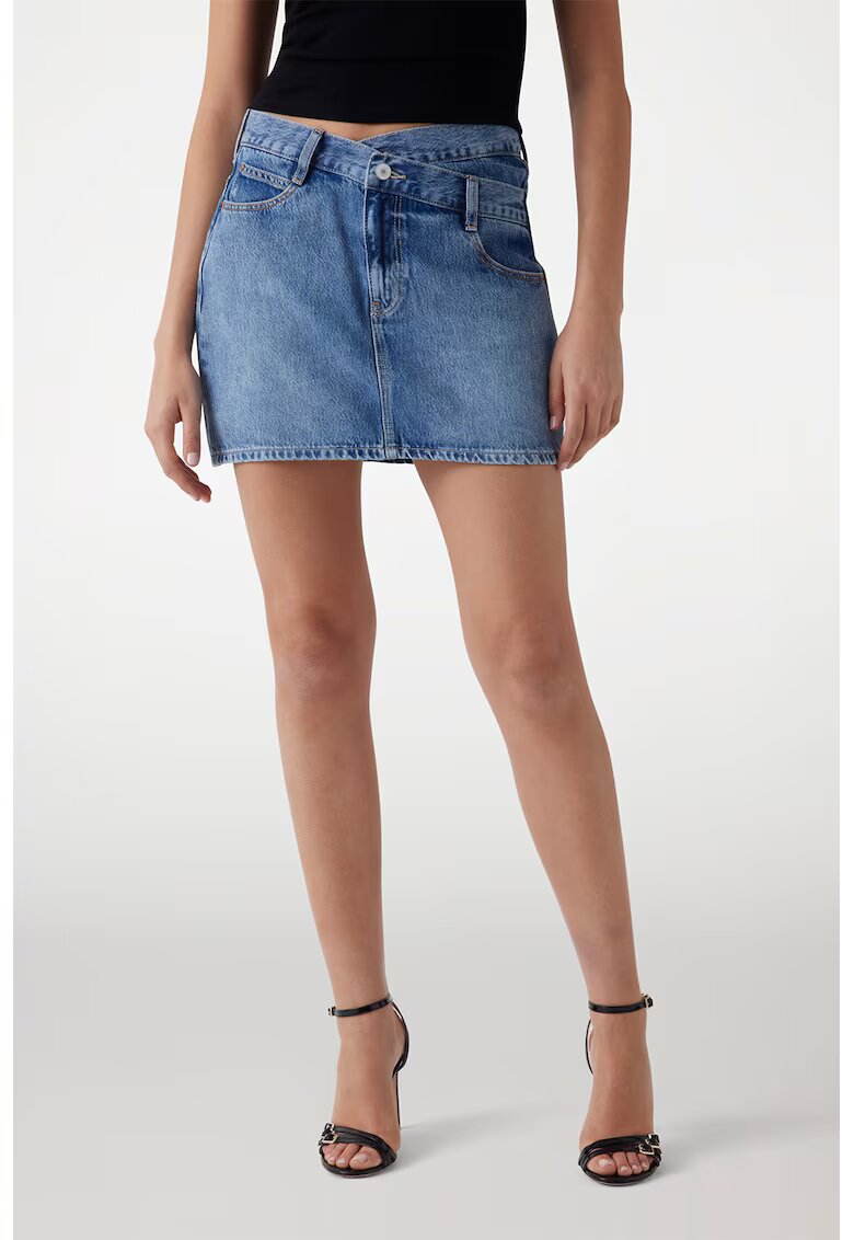 Guess Fusta mini de denim - Albastru pastel