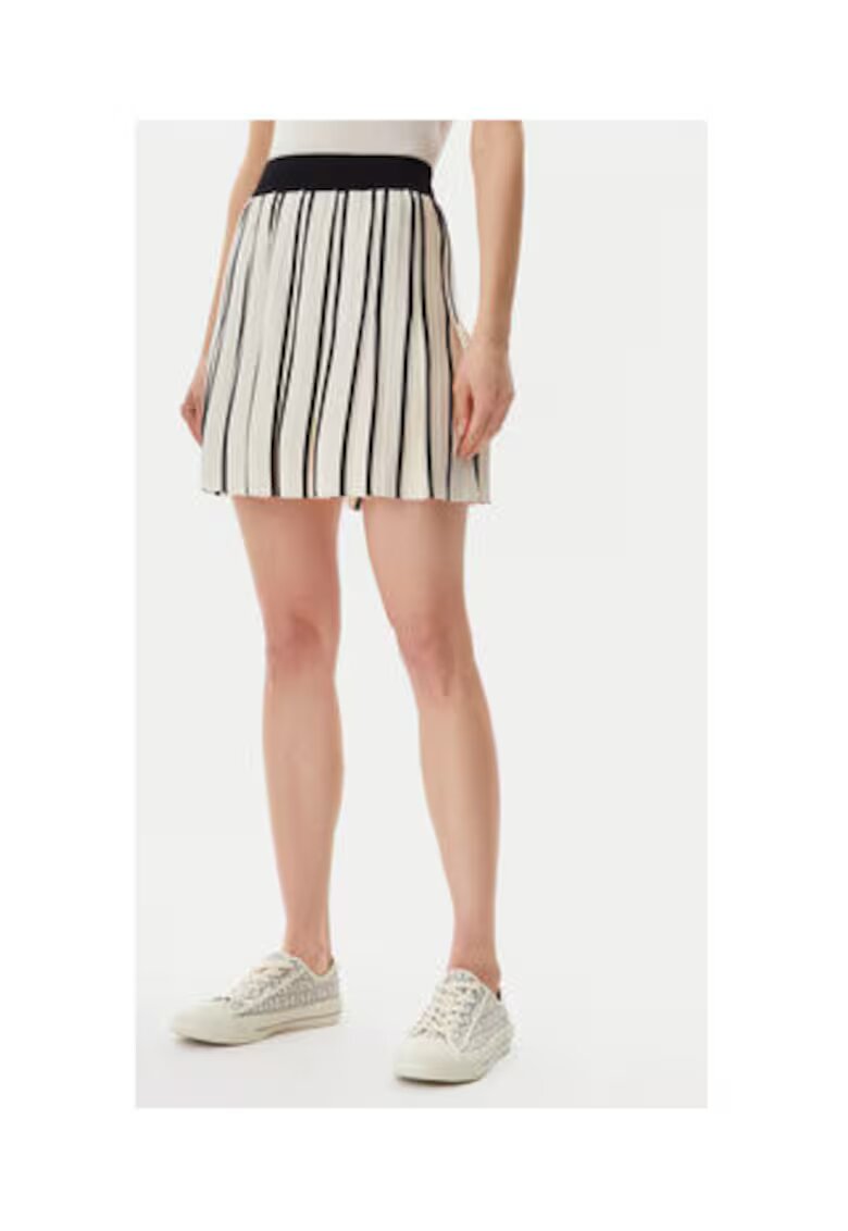 Guess Fusta plisata mini cu banda cu logo