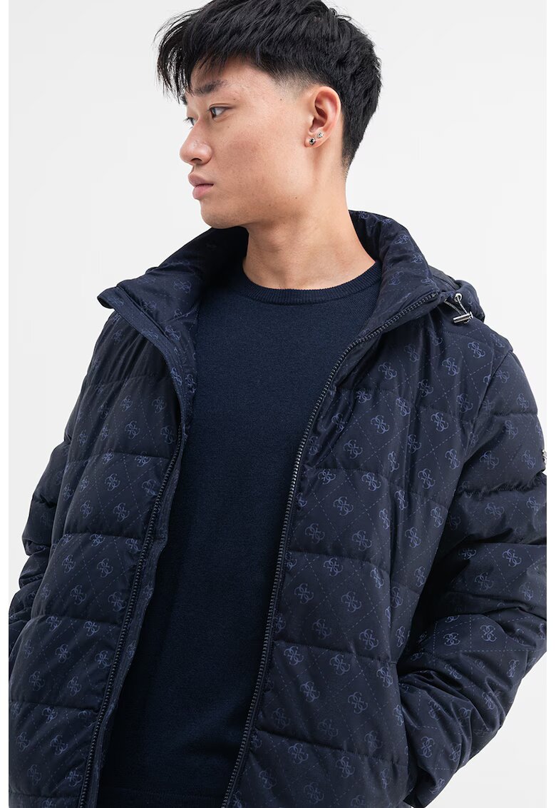 Guess Geaca cu monograma - Bleumarin