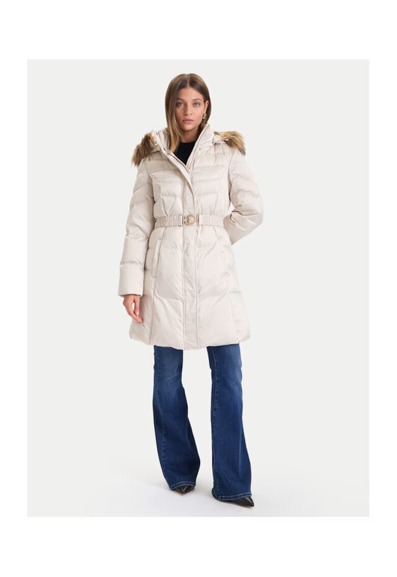 Guess Geaca de puf dama ecru - Ecru