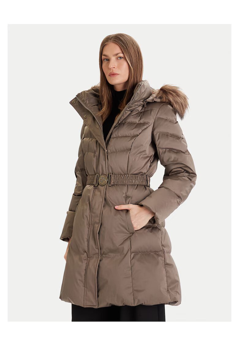 Guess Geaca de puf dama material usor - Bej