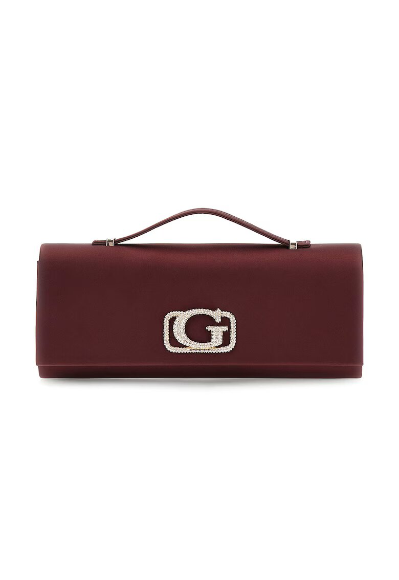 Guess Geanta baguette din piele - Visiniu