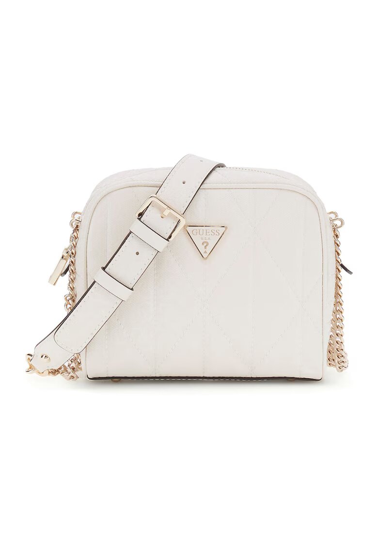 Guess Geanta crossbody cu bareta din lant - Crem