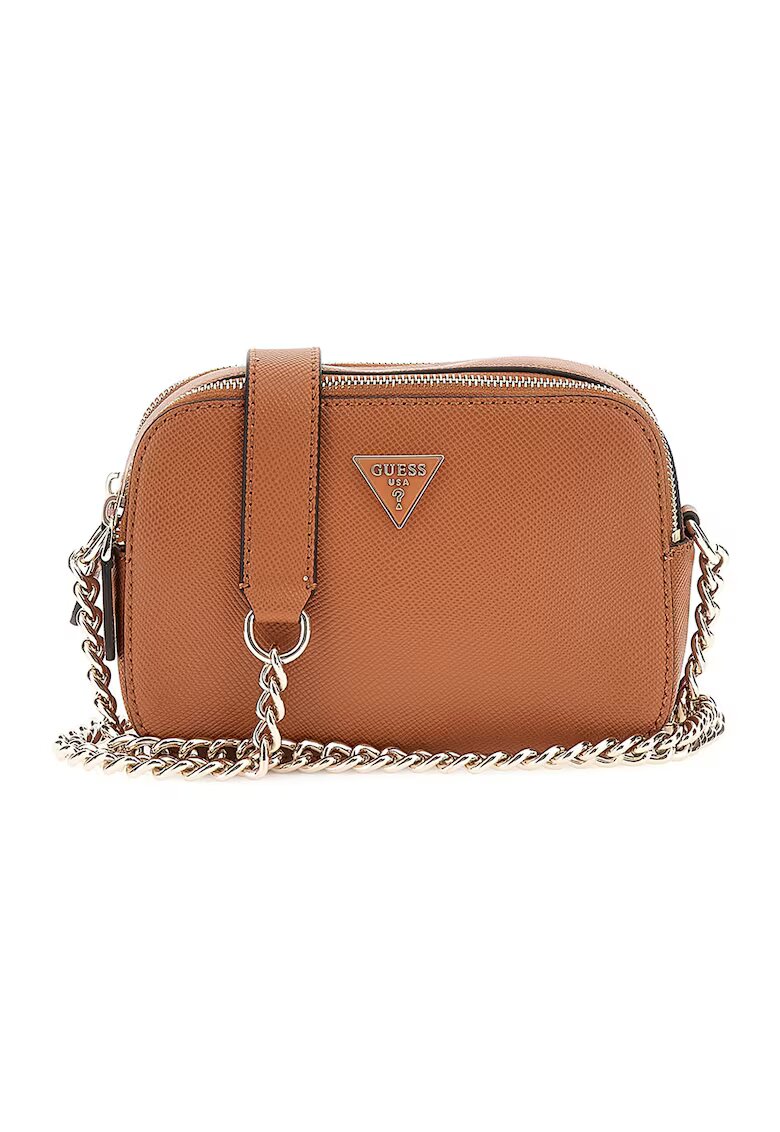 Guess Geanta crossbody din piele ecologica cu doua compartimente Noelle - Maro scortisoara