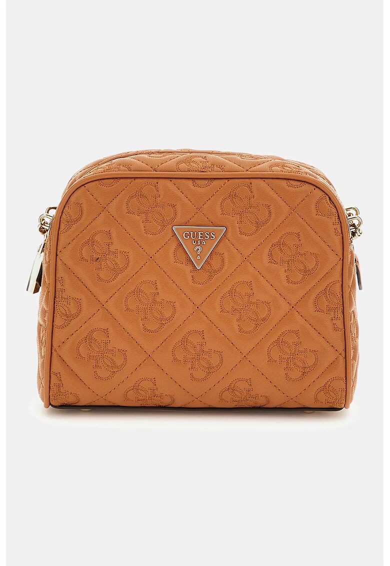 Guess Geanta crossbody din piele ecologica cu model monograma - Maro scortisoara