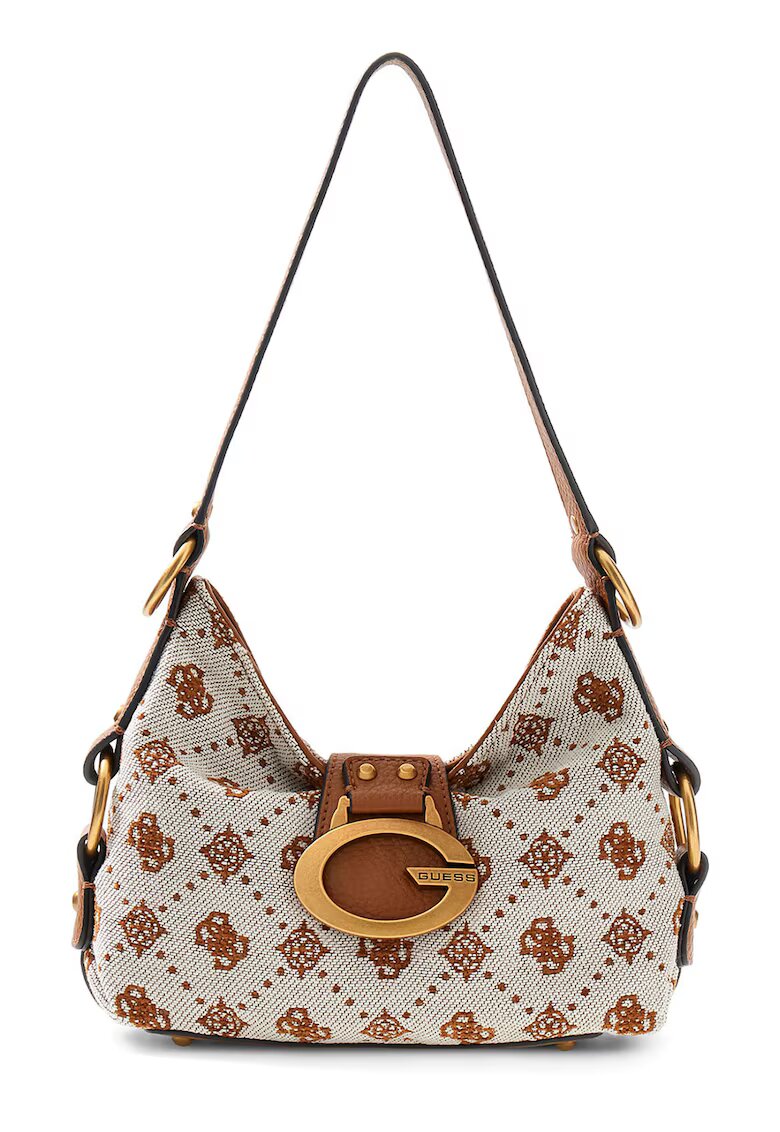 Guess Geanta cu bareta de umar si logo Camden - Bej