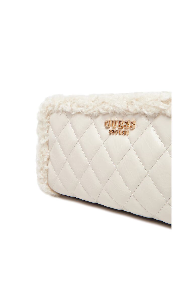 Guess Geanta dama Bone Cristi Mini - ecologica - 3 compartimente - culoare alba