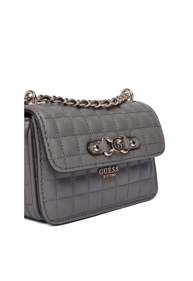 Guess Geanta dama SLA Nadira Mini - ecologica - 2 compartimente - neagra