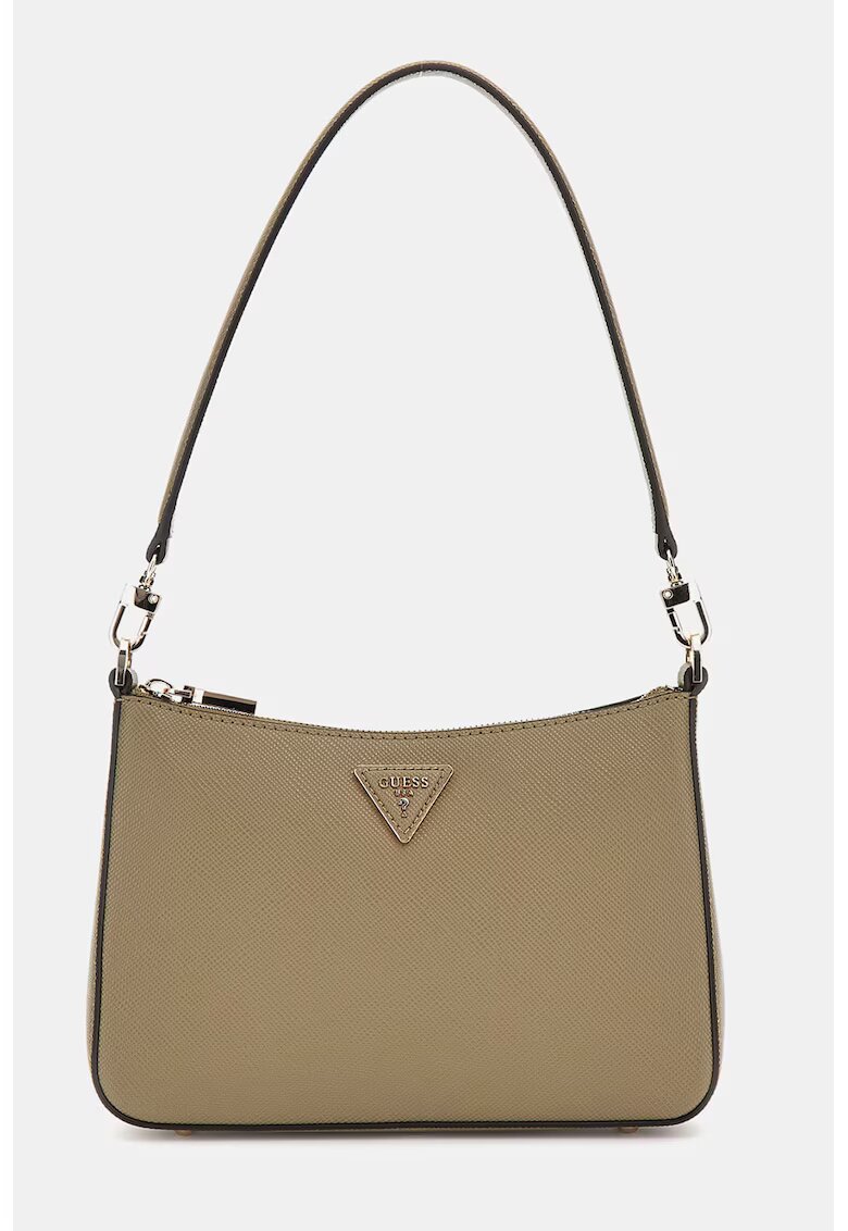 Guess Geanta de piele ecologica cu bareta de umar si logo Jazlynn - Kaki