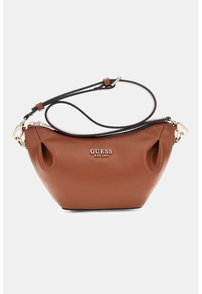 Guess Geanta de piele ecologica cu bareta de umar si logo metalic - Portocaliu stins