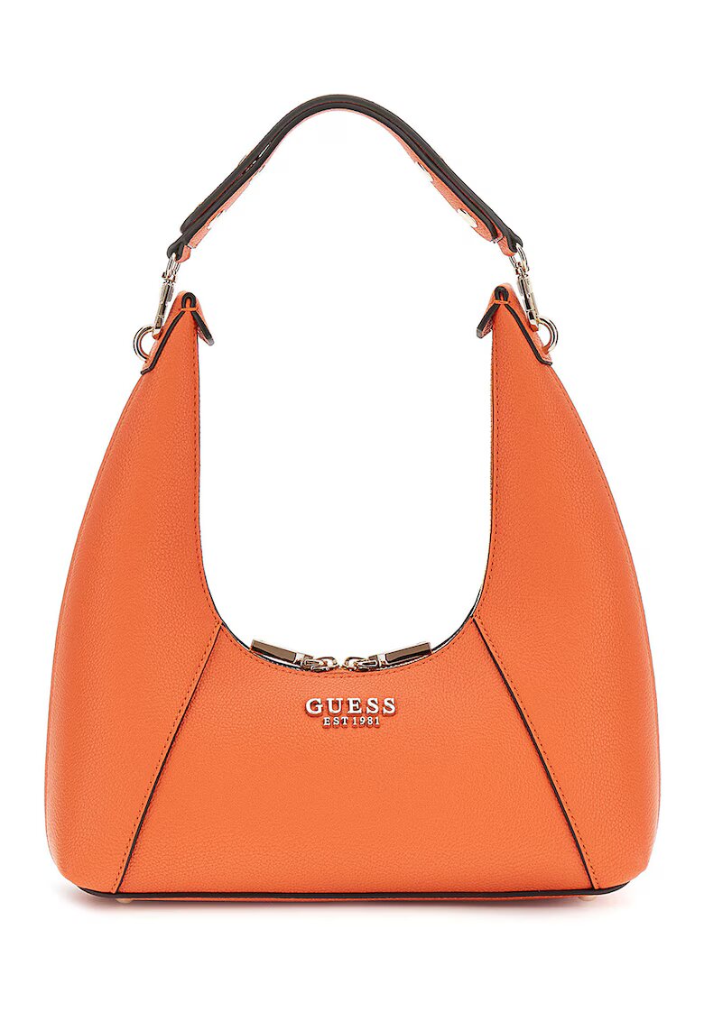 Guess Geanta hobo din piele ecologica cu logo - Portocaliu mandarina