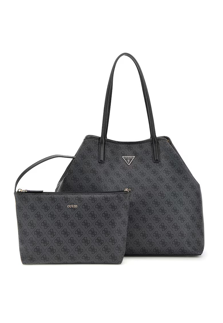 Guess Geanta shopper cu imprimeu logo Erica - Negru