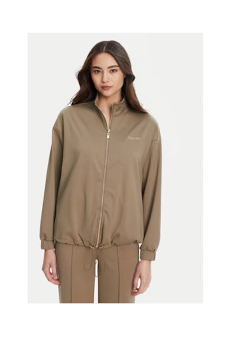 Guess Hanorac din amestec de poliamida cu fermoar si guler polo