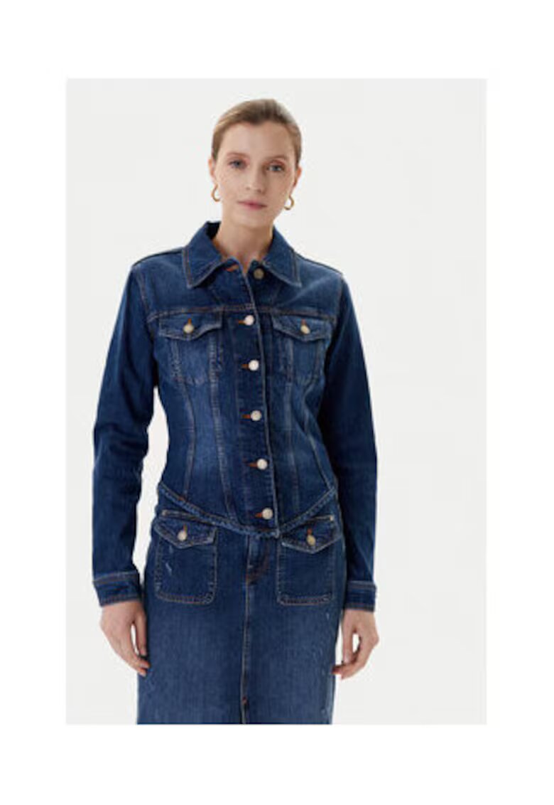 Guess Jacheta din denim - cu guler clasic