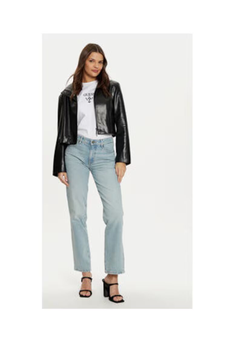 Guess Jeans Blugi crop cu croiala dreapta