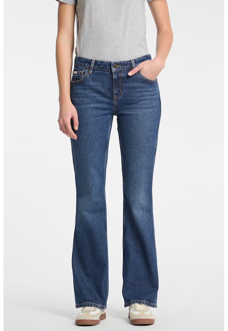 Guess Jeans Blugi cu croiala bootcut si talie medie - Albastru inchis
