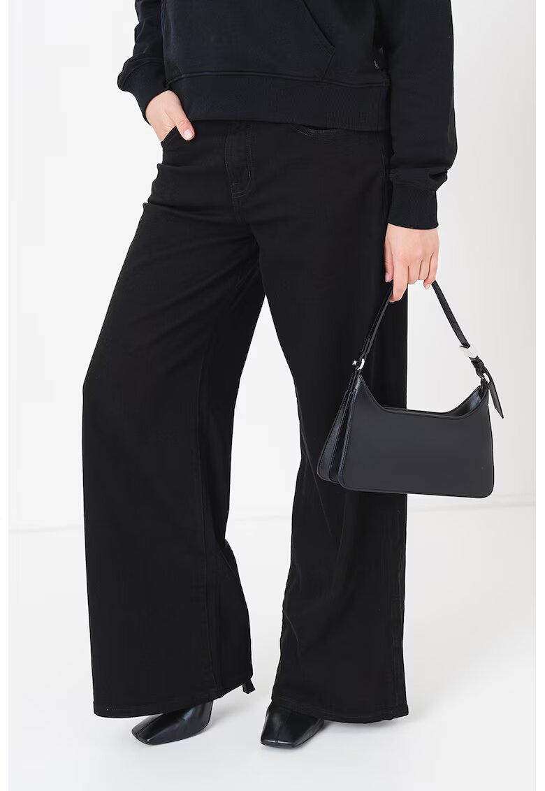 Guess Jeans Blugi cu talie medie si croiala ampla - Negru