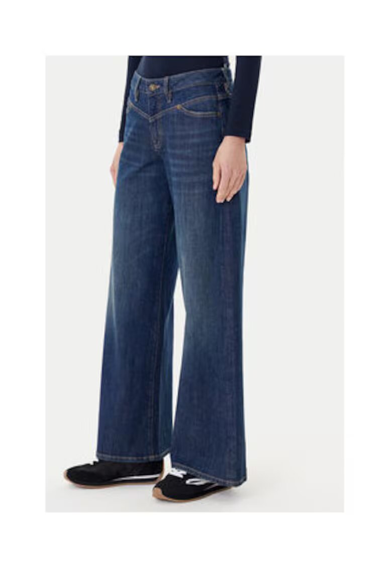Guess Jeans Blugi din bumbac cu talie medie si croiala evazata