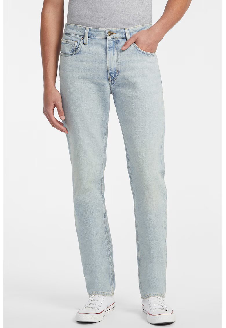Guess Jeans Blugi drepti cu 5 buzunare - Albastru glaciar