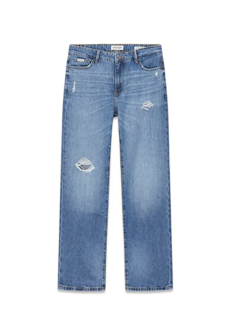 Guess Jeans Blugi drepti cu aspect deteriorat - Albastru deschis
