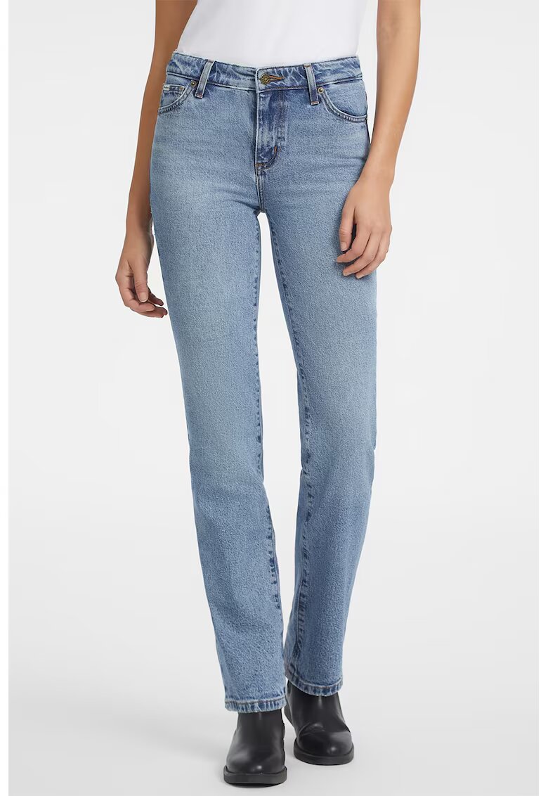 Guess Jeans Blugi drepti cu talie medie - Albastru deschis