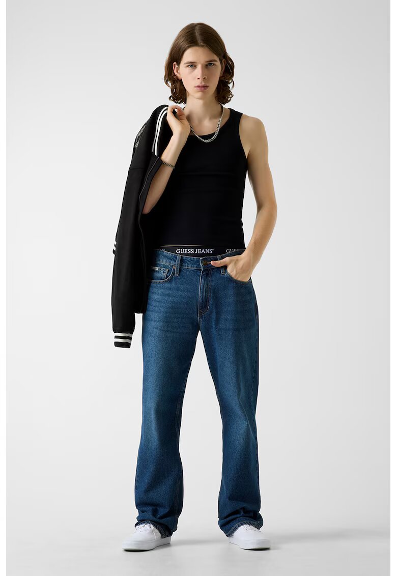 Guess Jeans Blugi relaxed fit - Albastru inchis