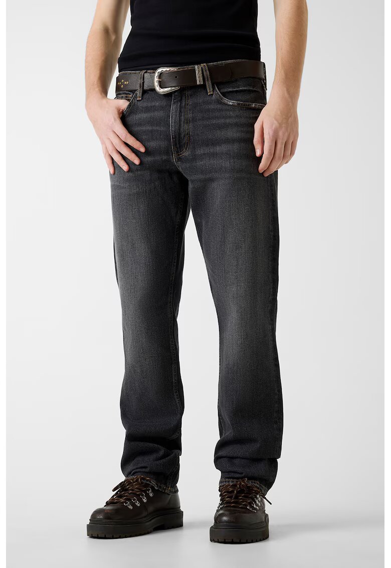 Guess Jeans Blugi relaxed fit cu croiala dreapta - Gri antracit