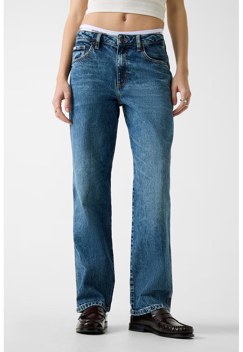 Guess Jeans Blugi relaxed fit cu talie joasa - Bleumarin