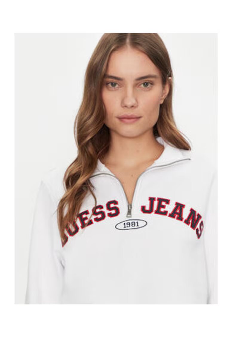 Guess Jeans Bluzon cu fermoar si print