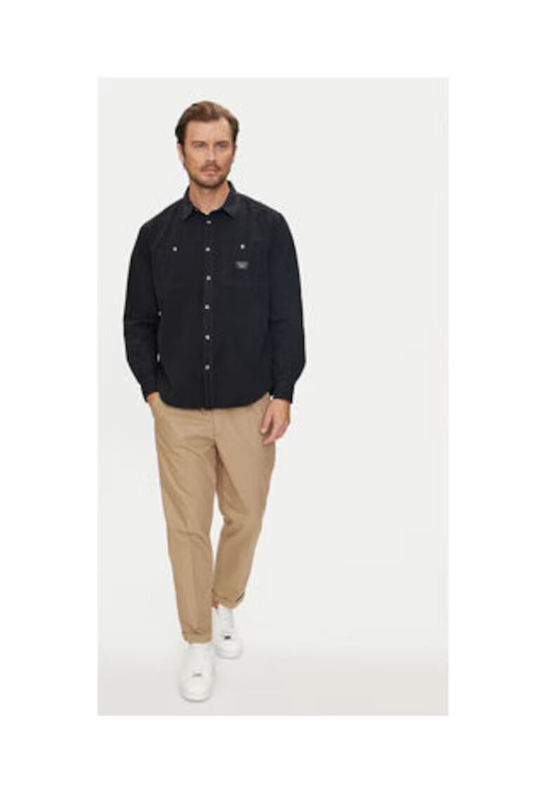 Guess Jeans Camasa din bumbac cu guler ascutit