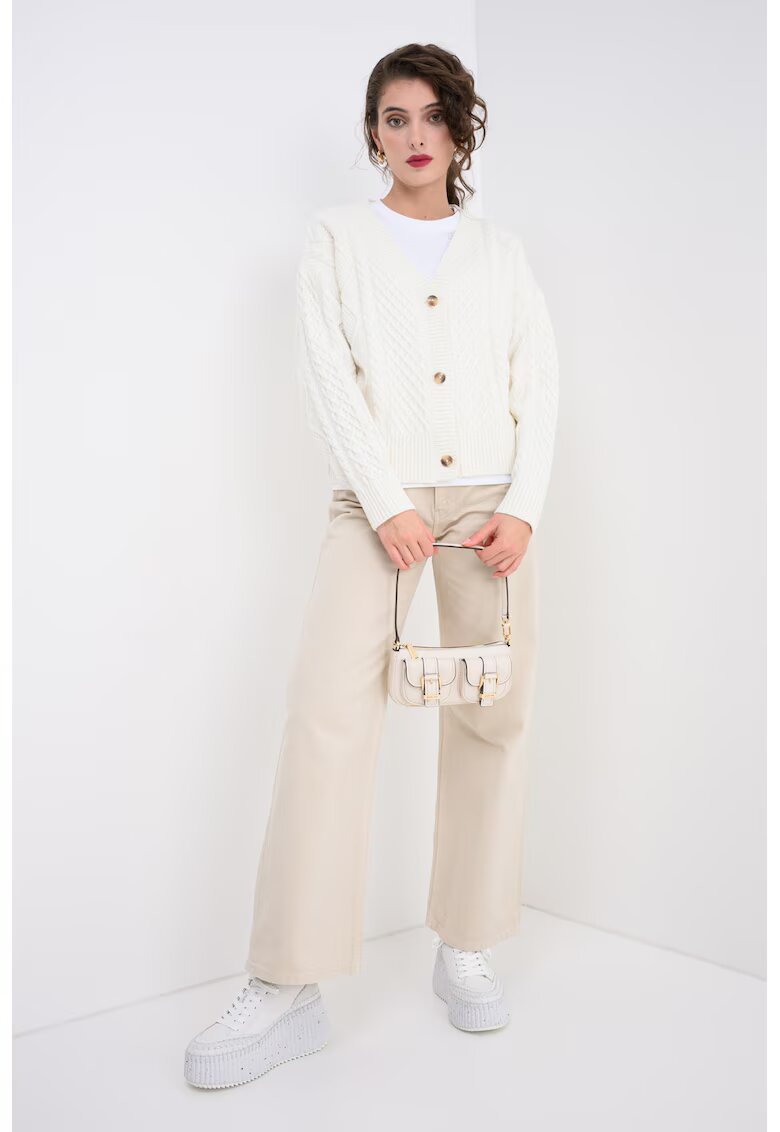 Guess Jeans Cardigan din amestec de lana - Crem