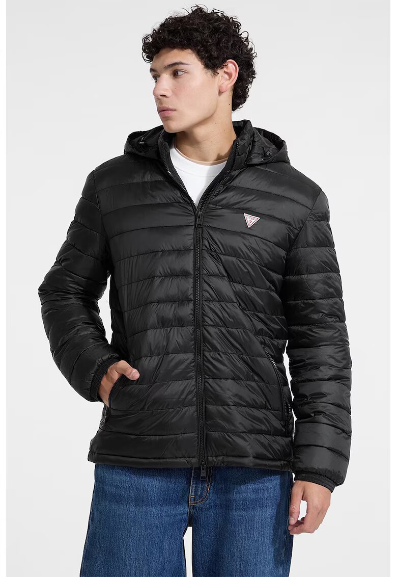 Guess Jeans Geaca cu gluga detasabila - Negru