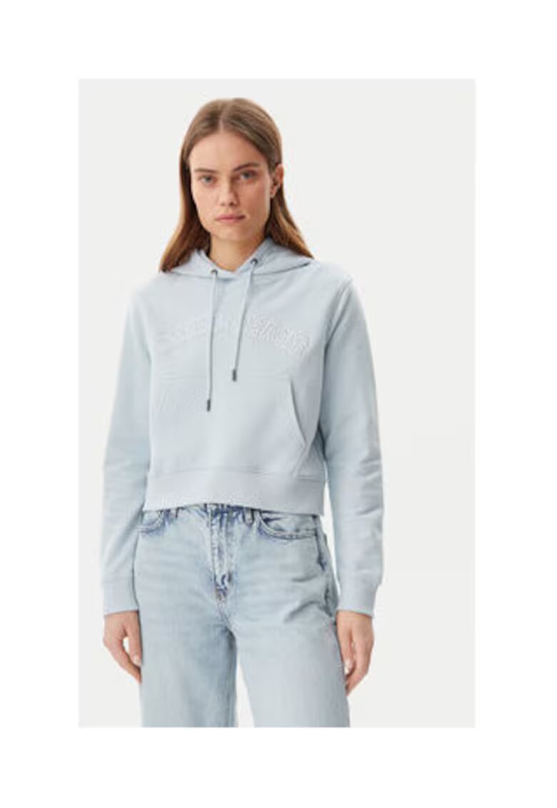 Guess Jeans Hanorac uni cu buzunar kangaroo