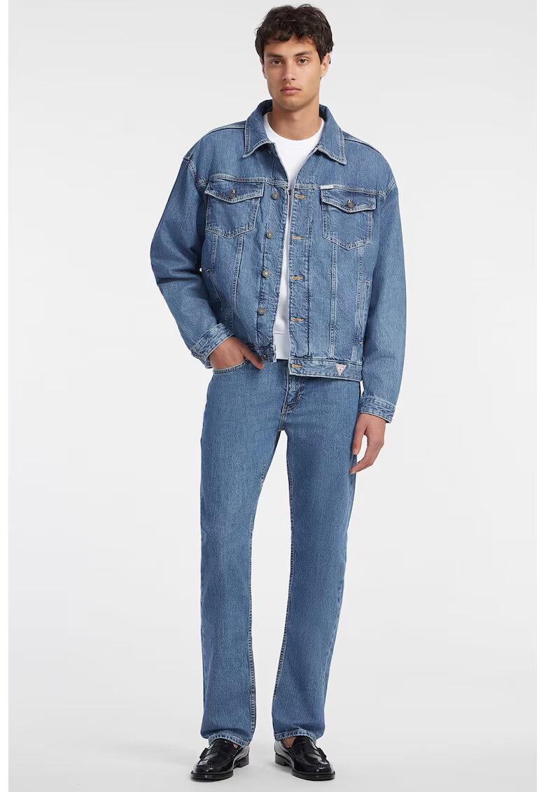 Guess Jeans Jacheta de denim cu maneci cazute - Albastru deschis