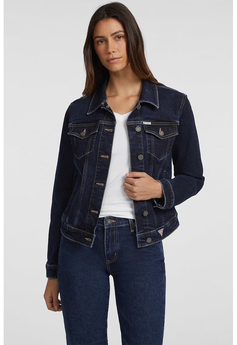 Guess Jeans Jacheta regular fit din denim - Albastru inchis