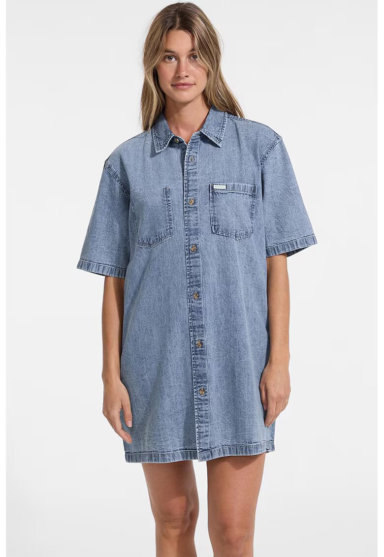 Guess Jeans Rochie scurta din denim - Albastru prafuit