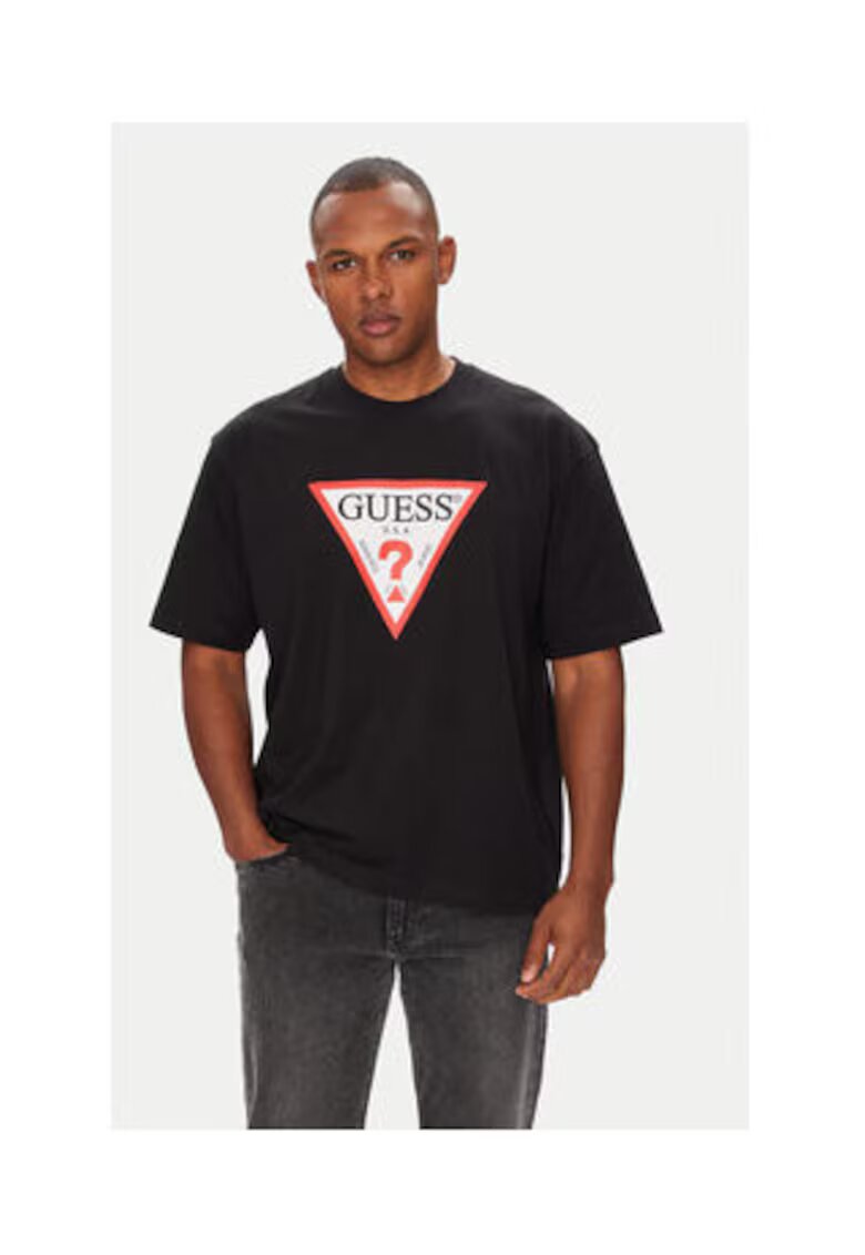 Guess Jeans Tricou barbatesc - din bumbac si imprimeu grafic