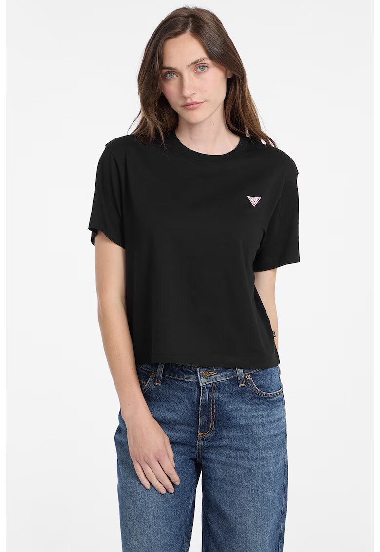 Guess Jeans Tricou lejer din bumbac - Negru